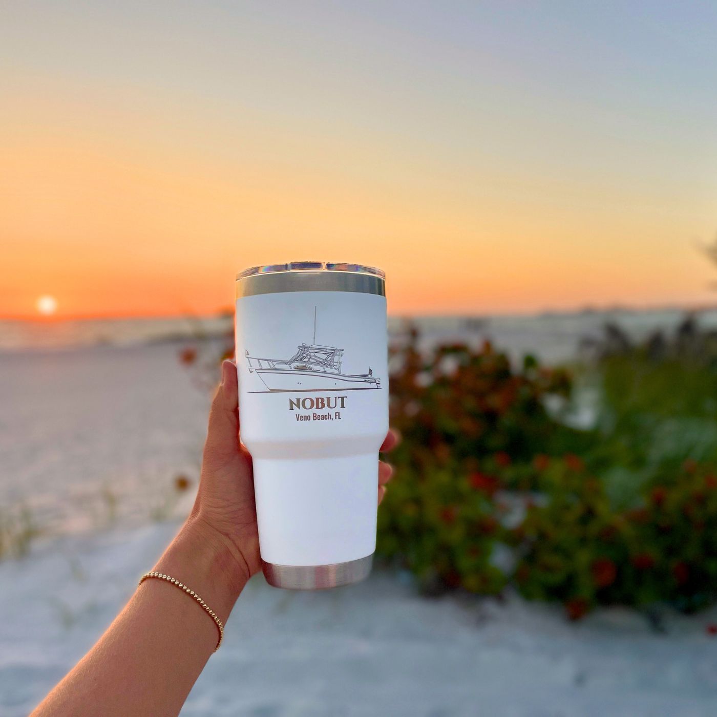 Boat Artwork + Custom Engraved Tumbler