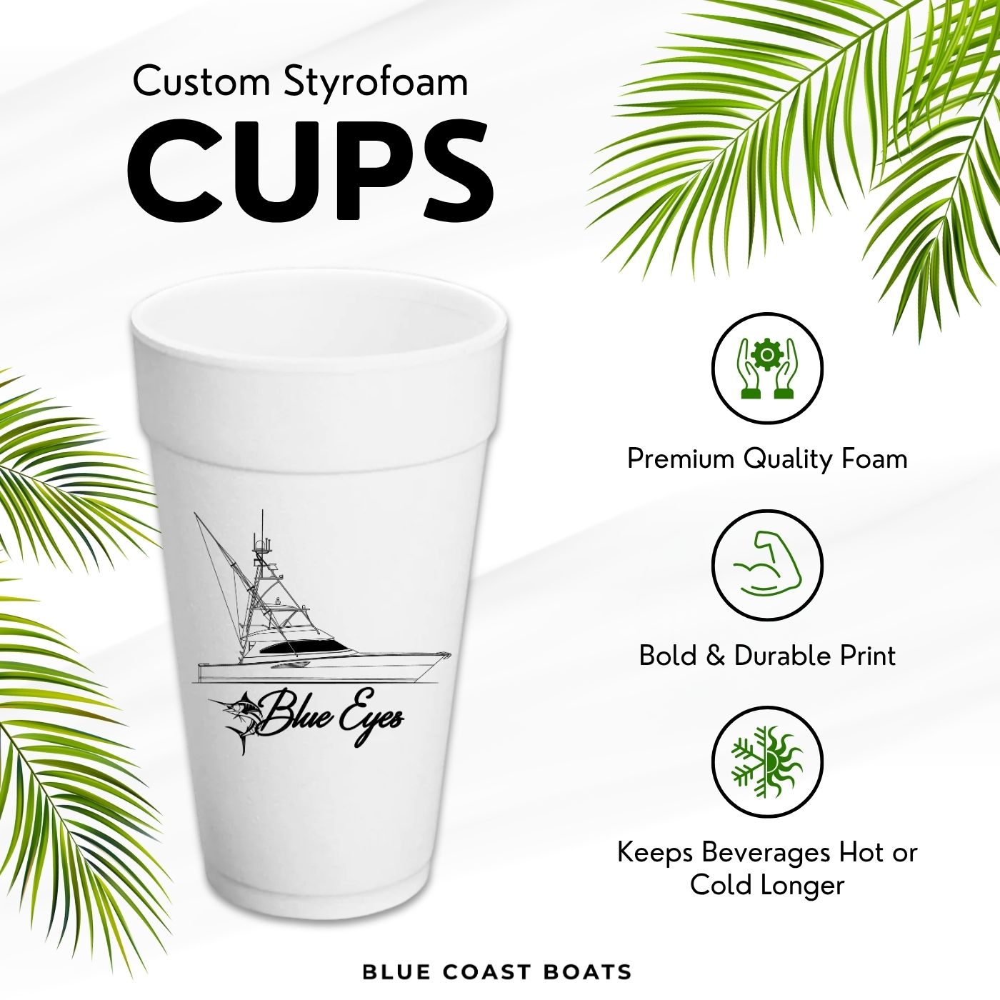 Custom Boat Styrofoam Cups