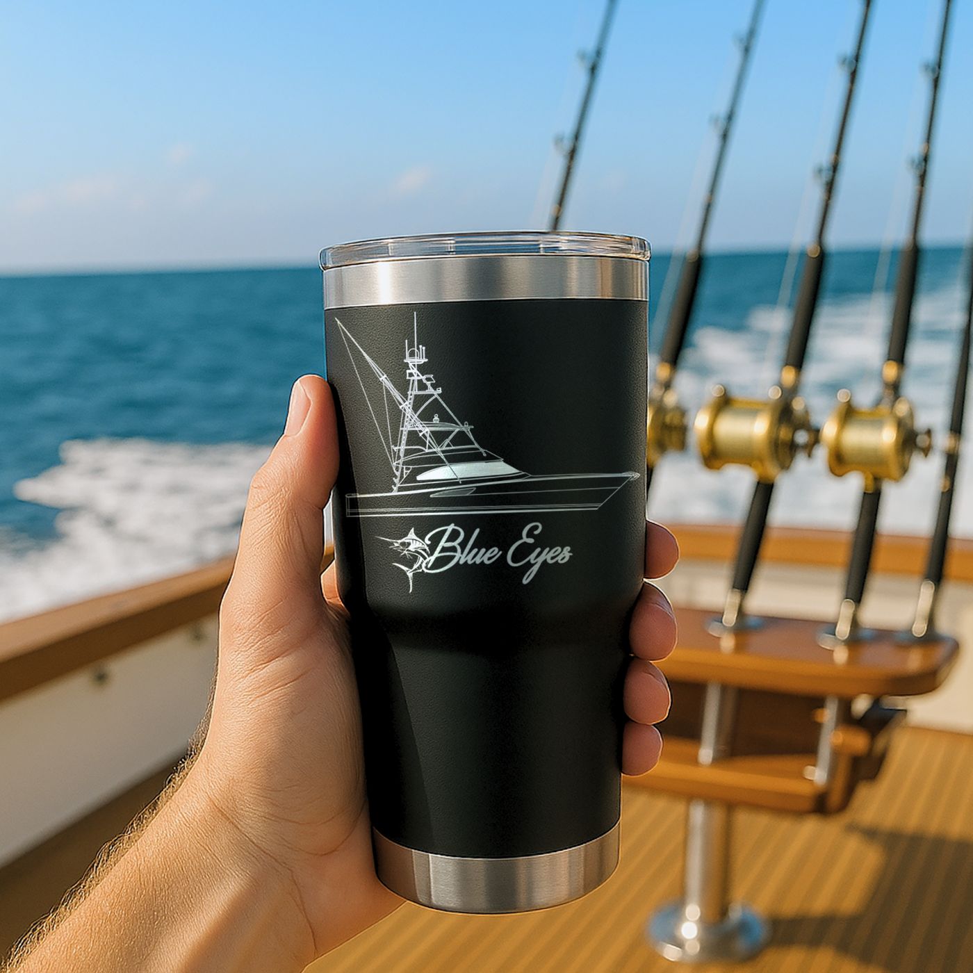 Boat Artwork + Custom Engraved Tumbler