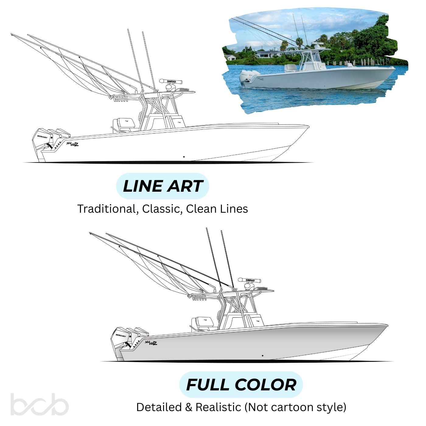 Boat Artwork + Hooded Performance Shirt Bundle
