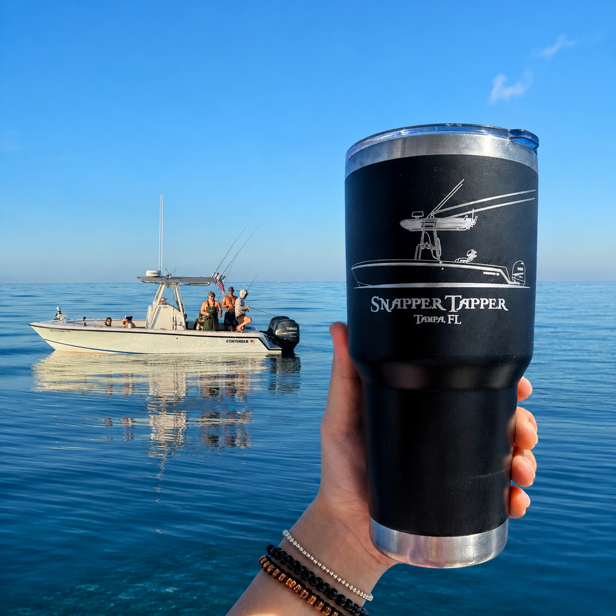 Boat Artwork + Custom Engraved Tumbler