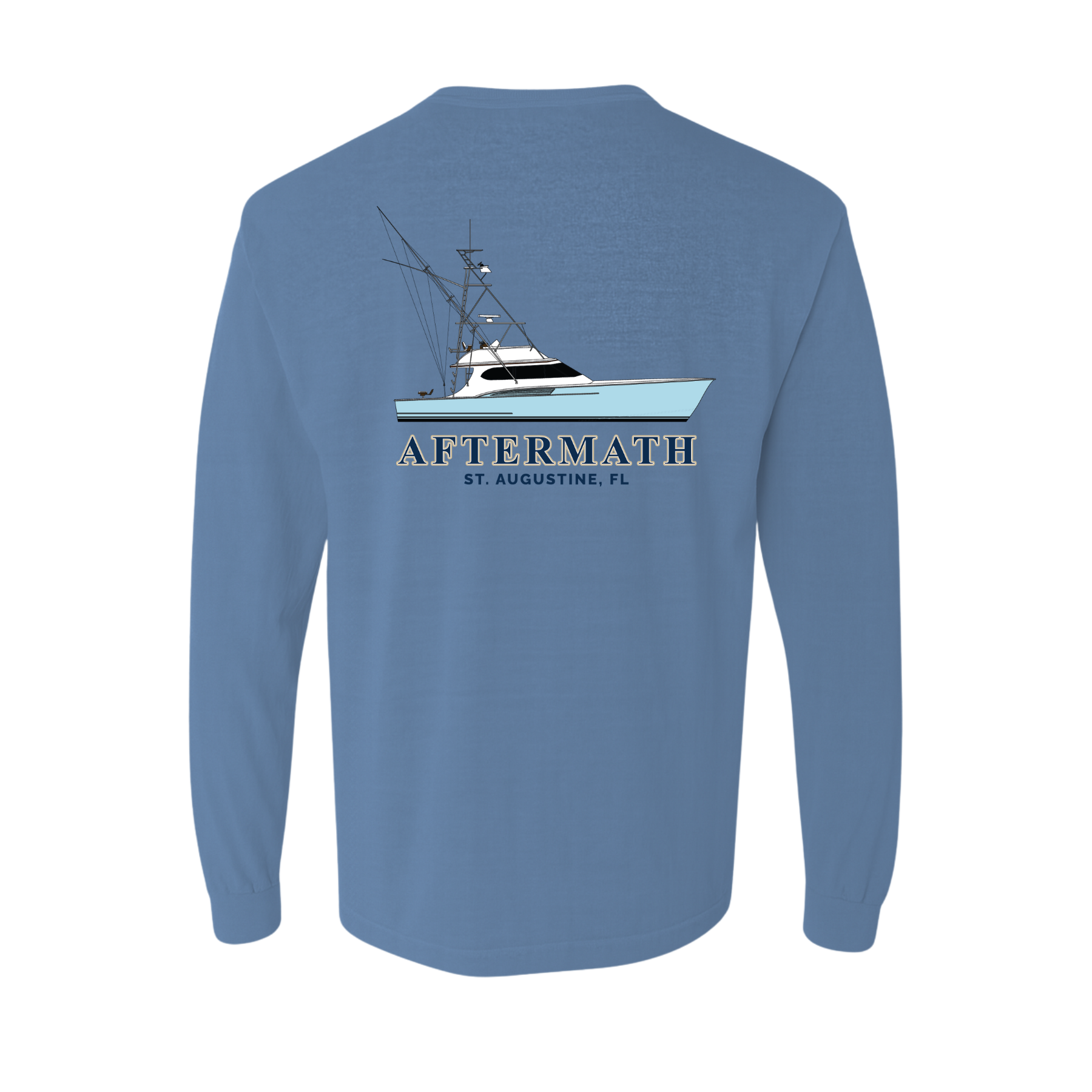 Custom Boat Long Sleeve Pocket Shirt - Comfort Colors® 100% Cotton