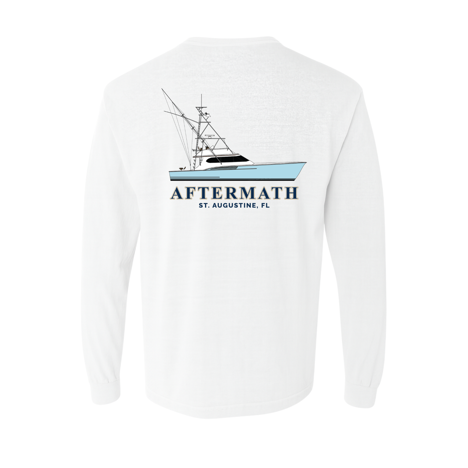 Custom Boat Long Sleeve Pocket Shirt - Comfort Colors® 100% Cotton
